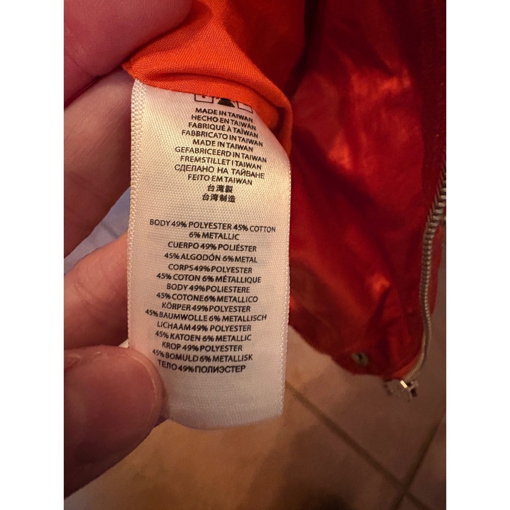 Michael Kors Womens Metallic Orange Field Jacket Belted Utility Coat Large - Picture 8 of 8